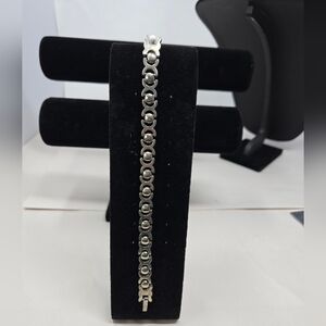 Vintage Mexican Taxco Sterling Silver Large Link  Loyalty Patience Bracelet